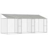 vidaXL Kutya ketrec tetővel Ez&uuml;st 600 x 200 x 256 cm Ac&eacute;l &eacute;s PE