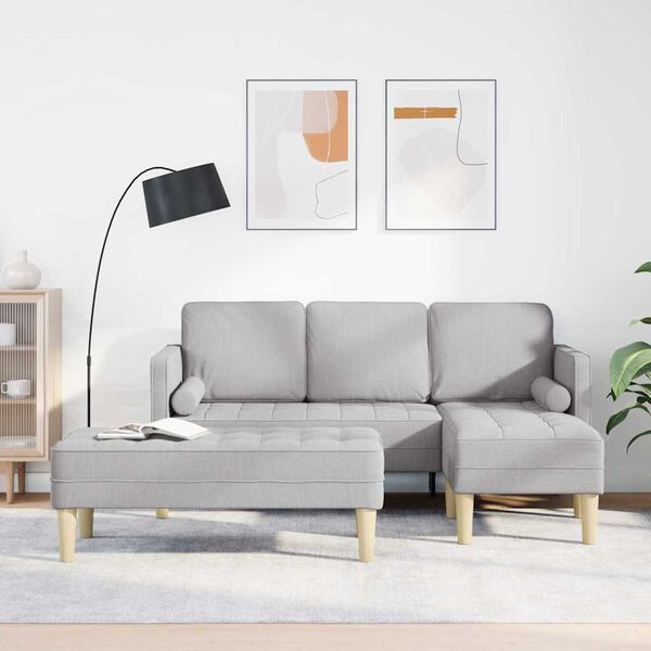 vidaXL Kanap&eacute; Szett p&aacute;rn&aacute;val 2 pcs Felhősz&uuml;rke Poli&eacute;szter