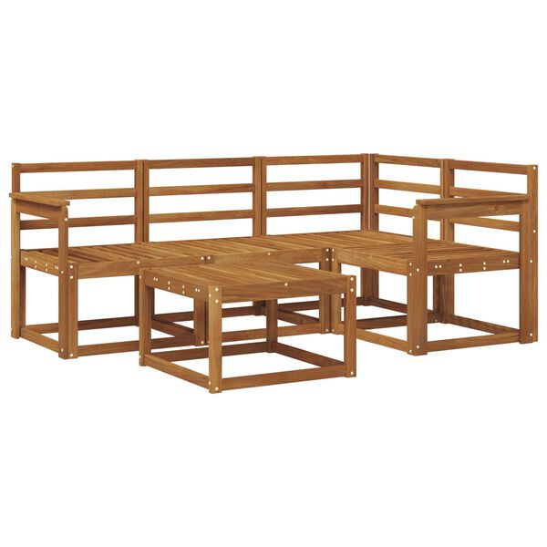 vidaXL K&uuml;lt&eacute;ri kanap&eacute; szett 5 pcs Term&eacute;szetes T&ouml;m&ouml;r Ak&aacute;cfa