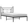vidaXL fekete f&eacute;m &aacute;gykeret fejt&aacute;ml&aacute;val 107 x 203 cm