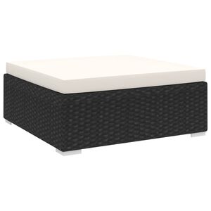 vidaXL 1 db fekete polyrattan modul&aacute;ris l&aacute;btart&oacute; p&aacute;rn&aacute;val