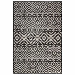vidaXL fekete cs&iacute;kos lapos sz&ouml;v&eacute;sű k&uuml;lt&eacute;ri szőnyeg 200 x 280 cm
