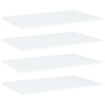 vidaXL 4 db fehér forgácslap könyvespolc lap 80 x 50 x 1,5 cm