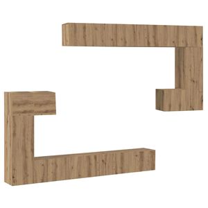 vidaXL TV egys&eacute;gek Falra szerelhető 4 pcs Artisan t&ouml;lgy Faanyag