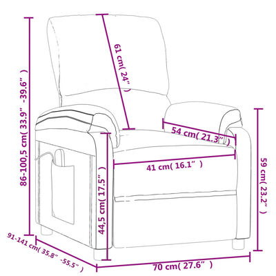 vidaXL tópszínű szövet dönthető elektromos szék