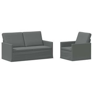 vidaXL Kanap&eacute; Szett 2 pcs S&ouml;t&eacute;tsz&uuml;rke Sz&ouml;vet
