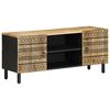 vidaXL fekete t&ouml;m&ouml;r nyers mang&oacute;fa TV-szekr&eacute;ny 105 x 33,5 x 46 cm