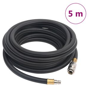 vidaXL fekete gumi &eacute;s PVC hibrid l&eacute;gt&ouml;mlő 0,6" 5 m