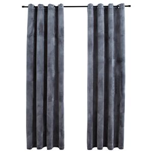 vidaXL 2 db antracit b&aacute;rsony s&ouml;t&eacute;t&iacute;tőf&uuml;gg&ouml;ny gyűrűkkel 140 x 175 cm