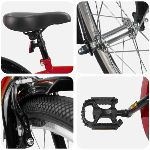 vidaXL Gyerek Bicikli 18 H&uuml;velyk 5-7 &eacute;ves korig Piros