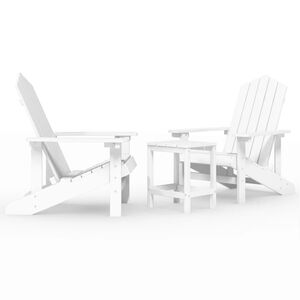 vidaXL feh&eacute;r HDPE kerti adirondack sz&eacute;kek asztallal