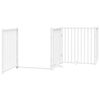 vidaXL feh&eacute;r ny&aacute;rfa 12 paneles &ouml;sszecsukhat&oacute; kutyakapu ajt&oacute;val 960 cm