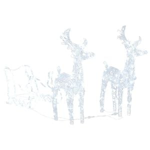 vidaXL akril rénszarvasok és szán karácsonyi dísz 160 LED-del 130 cm