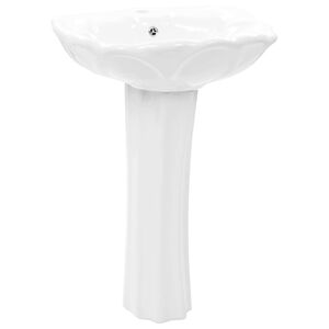vidaXL szabadon &aacute;ll&oacute; feh&eacute;r ker&aacute;mia mosd&oacute;kagyl&oacute; l&aacute;bbal 580x510x200 mm