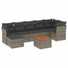 vidaXL 8 r&eacute;szes sz&uuml;rke polyrattan kerti &uuml;lőgarnit&uacute;ra p&aacute;rn&aacute;kkal