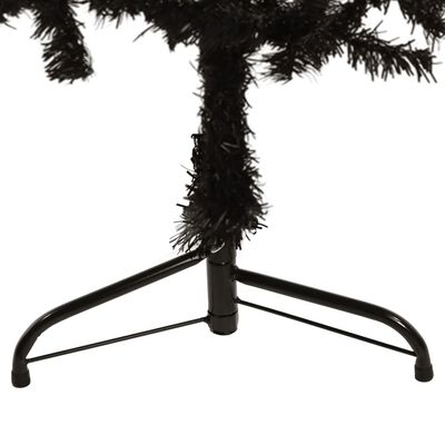 vidaXL fekete vékony fél műkarácsonyfa állvánnyal 120 cm