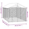 vidaXL ezüstszínű horganyzott acél kutyakennel tetővel 3x3x2,5 m