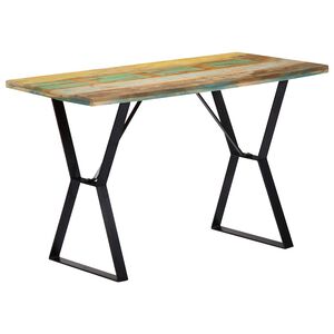 vidaXL t&ouml;m&ouml;r &uacute;jrahasznos&iacute;tott fa &eacute;tkezőasztal 120 x 60 x 76 cm