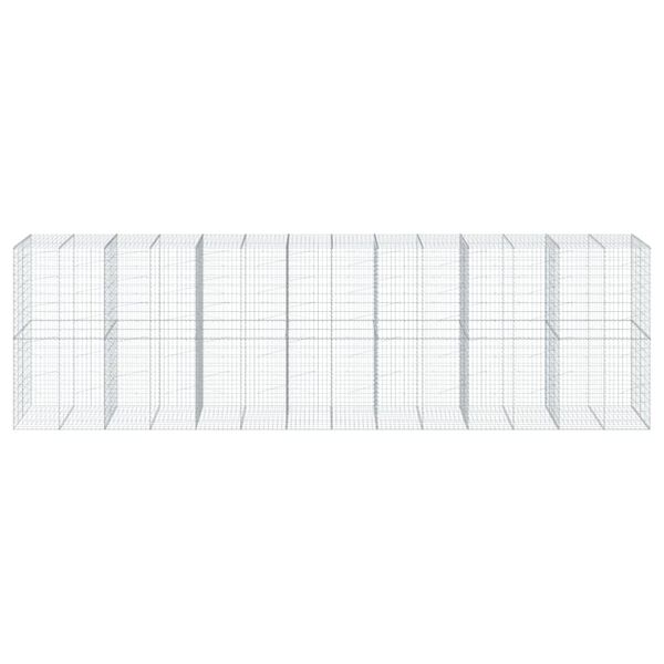 vidaXL horganyzott vas gabion kosár fedéllel 700 x 100 x 200 cm