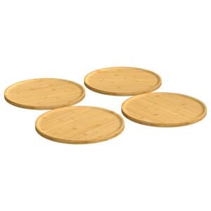 vidaXL 4 db bambusz pizza t&aacute;ny&eacute;r &Oslash;32 x 1,5 cm
