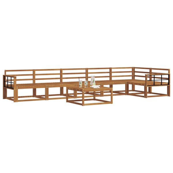 vidaXL K&uuml;lt&eacute;ri kanap&eacute; szett 7 pcs Term&eacute;szetes T&ouml;m&ouml;r Ak&aacute;cfa