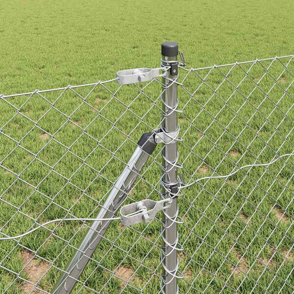 vidaXL Ker&iacute;t&eacute;soszlop Ez&uuml;st 10 x 0,6 m (40 x 40 mm-es h&aacute;l&oacute;) Ac&eacute;l