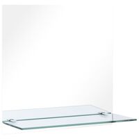 vidaXL edzett üveg falitükör polccal 40 x 40 cm