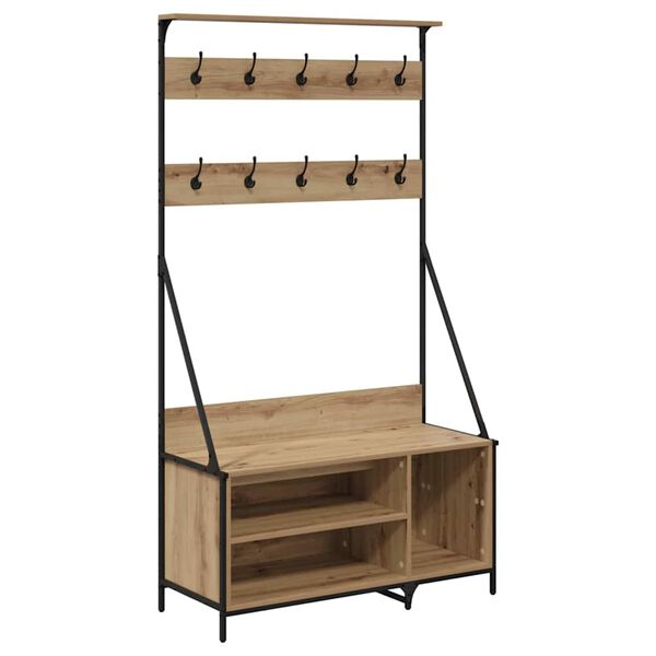 vidaXL Ruhafog&oacute; polcokkal Artisan t&ouml;lgy 100 x 41 x 184 cm Faanyag