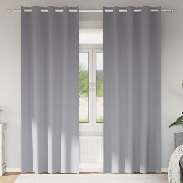 vidaXL Fekete F&uuml;gg&ouml;ny Gyűrűkkel 2 pcs Vil&aacute;gossz&uuml;rke 225 x 140 cm