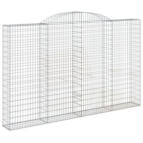 vidaXL 10 db íves horganyzott vas gabion kosár 300x30x180/200 cm