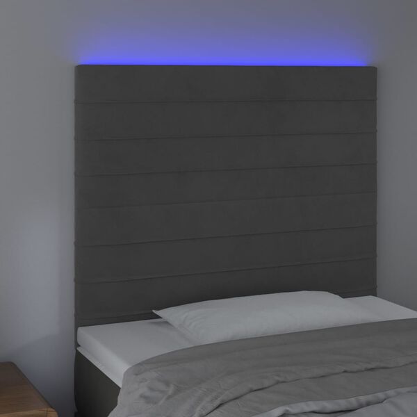 vidaXL s&ouml;t&eacute;tsz&uuml;rke b&aacute;rsony LED-es fejt&aacute;mla 90x5x118/128 cm