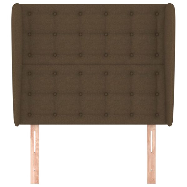 vidaXL s&ouml;t&eacute;tbarna sz&ouml;vet fejt&aacute;mla sz&aacute;rnyakkal 103 x 23 x 118/128 cm