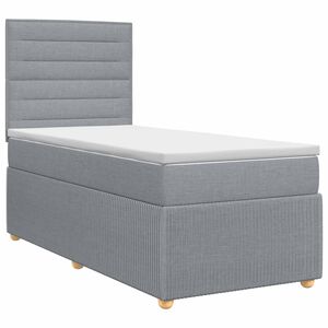 vidaXL Boxspring &aacute;gy matraccal Vil&aacute;gossz&uuml;rke Egyszem&eacute;lyes Sz&ouml;vet