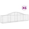 vidaXL 6 db íves horganyzott vas gabion kosár 200x30x40/60 cm