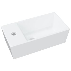 vidaXL feh&eacute;r ker&aacute;mia mosd&oacute;kagyl&oacute; 48 x 25 x 15 cm