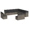 vidaXL 13 r&eacute;szes sz&uuml;rke polyrattan kerti &uuml;lőgarnit&uacute;ra p&aacute;rn&aacute;kkal