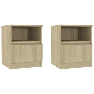 vidaXL 2 db sonoma t&ouml;lgy sz&iacute;nű szerelt fa &eacute;jjeliszekr&eacute;ny 40x40x50 cm