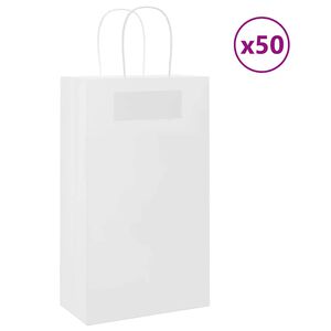 vidaXL 50 db feh&eacute;r pap&iacute;rzacsk&oacute;k foganty&uacute;kkal 21x11x36 cm