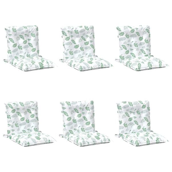 vidaXL Alacsony h&aacute;tt&aacute;ml&aacute;s sz&eacute;kk&eacute;p 6 pcs Feh&eacute;r 100 x 50 x 7 cm oxford