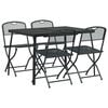 vidaXL K&uuml;lt&eacute;ri B&uacute;tor Szett 5 db Antracitsz&uuml;rke Vas &eacute;s ac&eacute;l