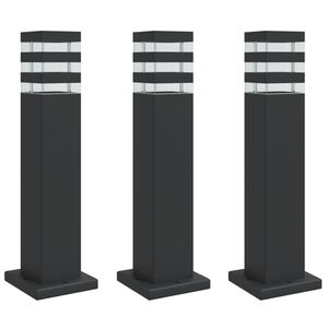vidaXL 3 db fekete alum&iacute;nium k&uuml;lt&eacute;ri &aacute;ll&oacute;l&aacute;mpa 50 cm