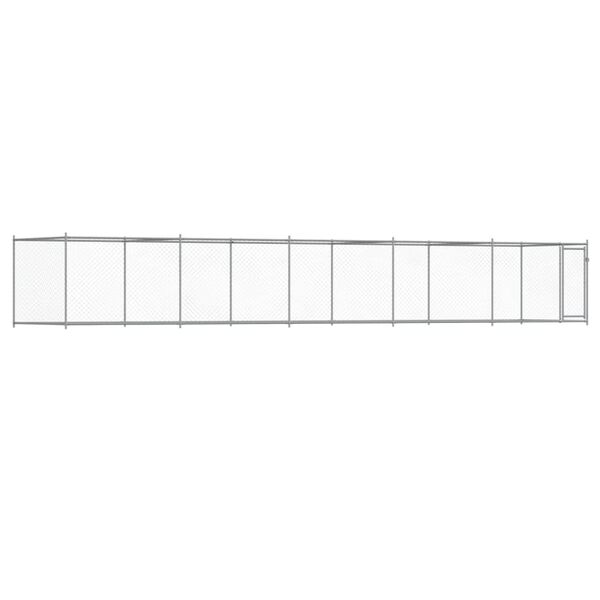 vidaXL sz&uuml;rke horganyzott ac&eacute;l kutyaketrec ajt&oacute;val 10 x 2 x 1,5 m