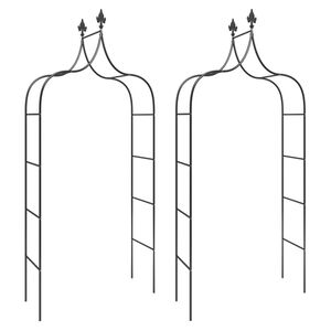 vidaXL 2 db fekete ac&eacute;l kerti bolt&iacute;v 120 x 38 x 260 cm