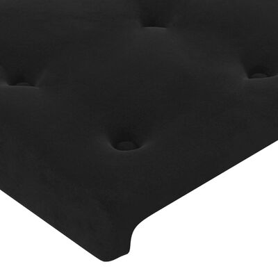 vidaXL fekete bársony fejtámla szárnyakkal 83x16x118/128 cm
