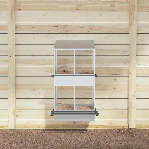 vidaXL horganyzott ez&uuml;st f&eacute;m csirke f&eacute;szekrak&oacute; doboz 4 rekesszel