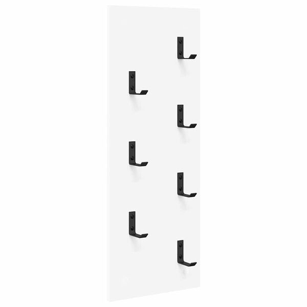 vidaXL Fali Kabáthorog Falra szerelhető Fehér 30 x 1.5 x 80 cm Faanyag