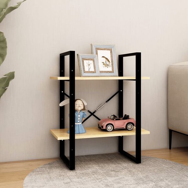 vidaXL kétszintes tömör fenyőfa könyvszekrény 60 x 30 x 70 cm