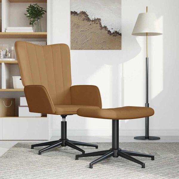 vidaXL barna b&aacute;rsony pihenősz&eacute;k l&aacute;btart&oacute;val