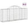 vidaXL 13 db &iacute;ves horganyzott vas gabion kos&aacute;r 200x30x80/100 cm