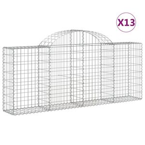 vidaXL 13 db &iacute;ves horganyzott vas gabion kos&aacute;r 200x30x80/100 cm